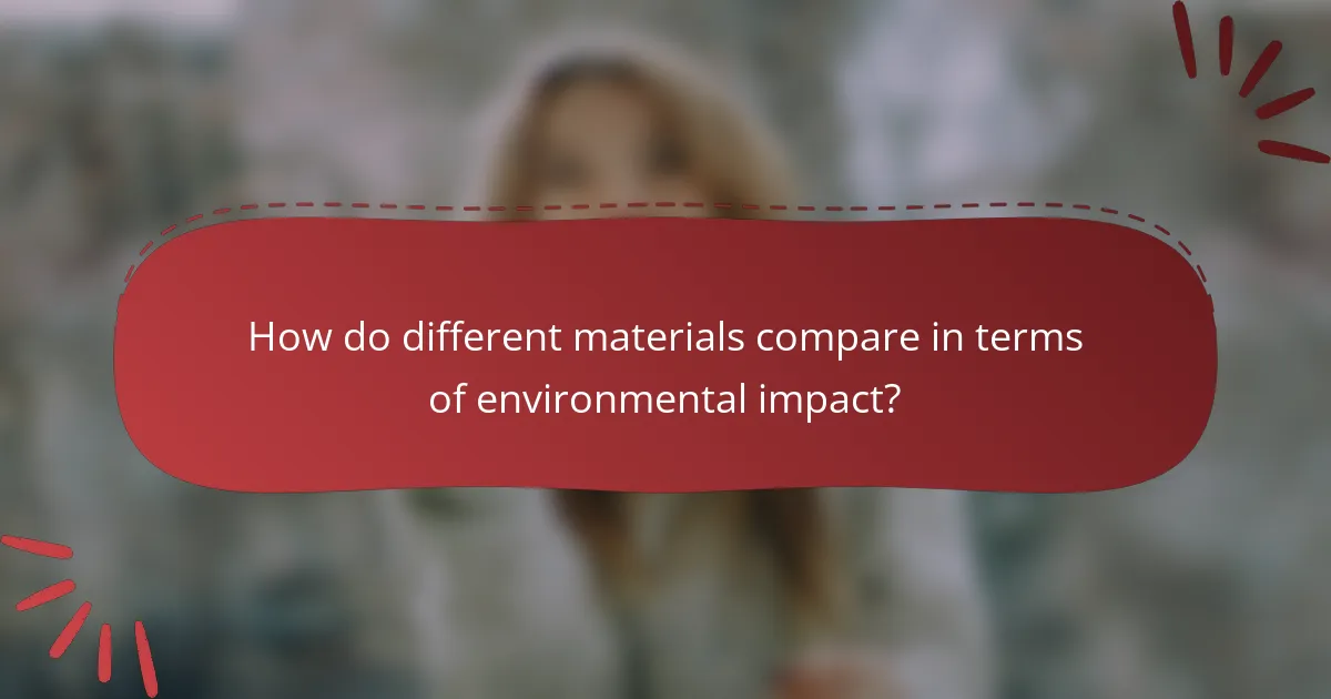 How do different materials compare in terms of environmental impact?