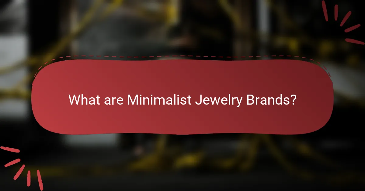 What are Minimalist Jewelry Brands?