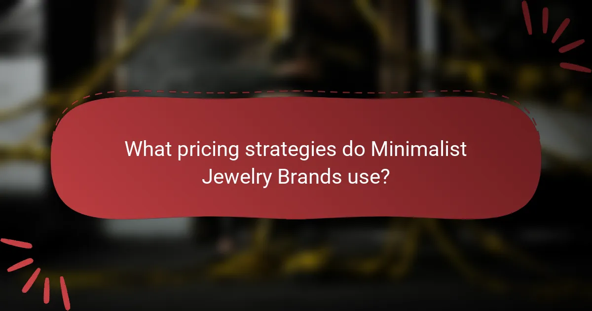 What pricing strategies do Minimalist Jewelry Brands use?